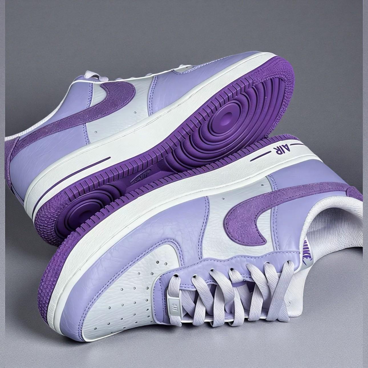 浅紫这渐变细节好戳!麂皮拼接软乎乎的~